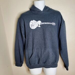 Word Art Hooded Sweatshirt Don't Stop Believin' Men's Medium Grey